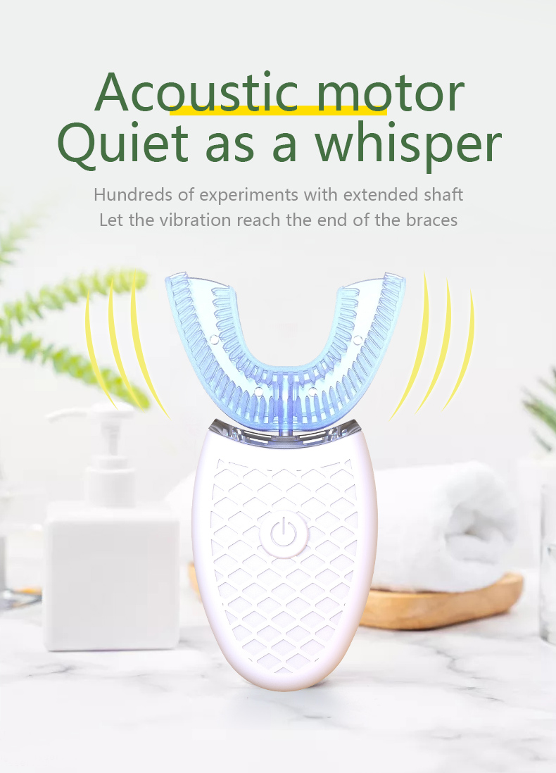 Teeth Whitening Light Kit - Интеллектуальная зубная щетка U-типа, 360-градусная звуковая