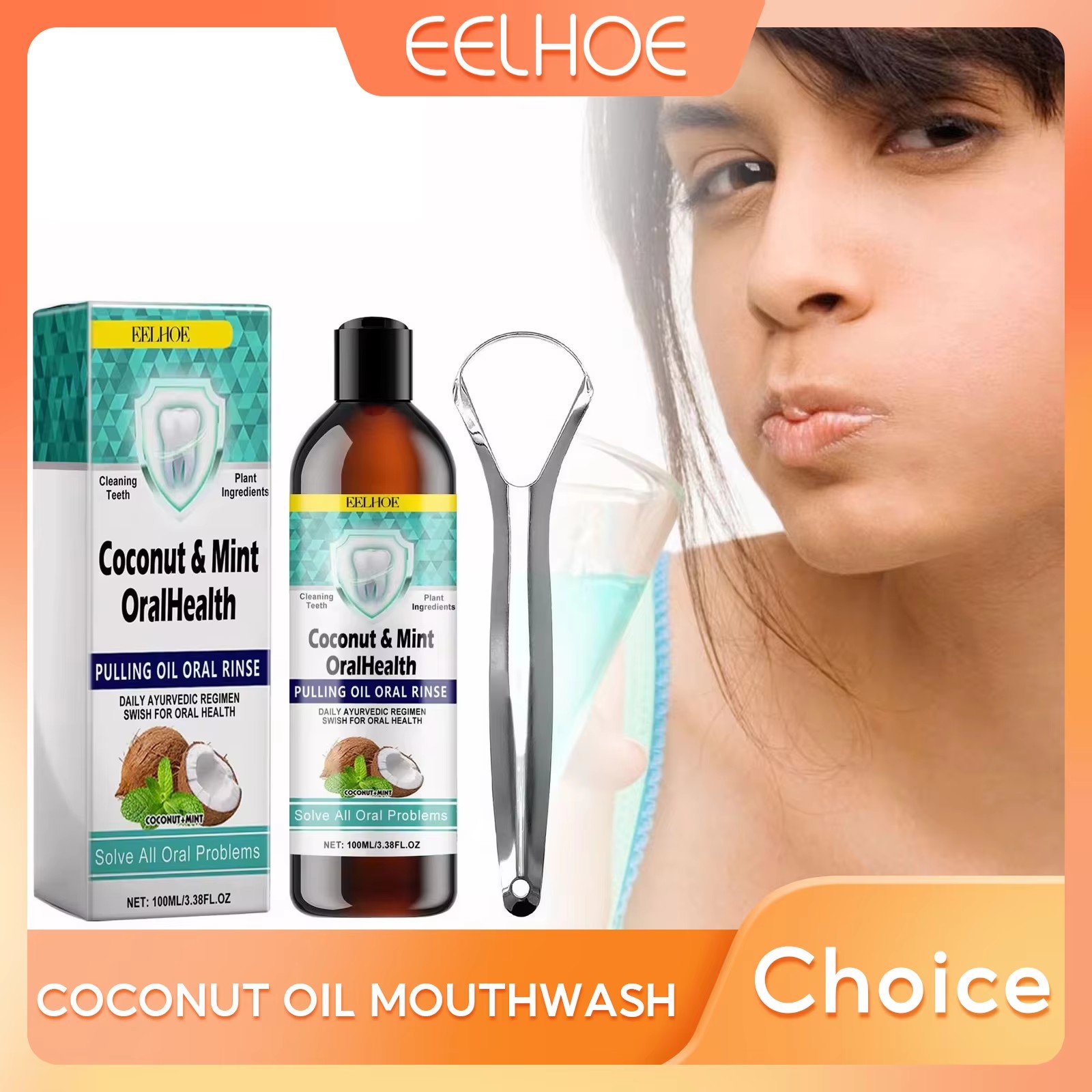 Teeth Whitening Oil Pulling - EELHOE мятное кокосовое масло, жидкость для