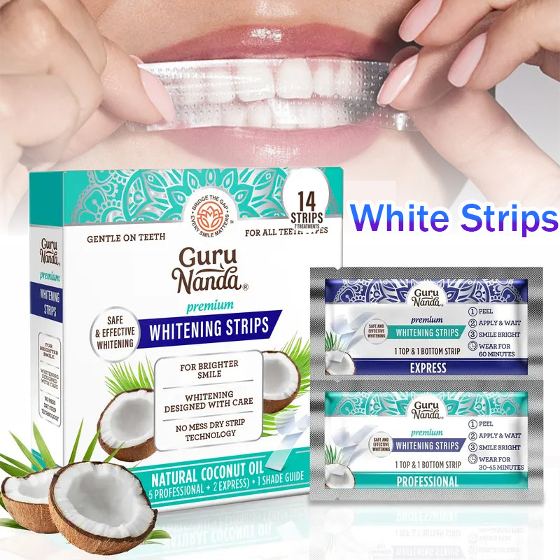 Teeth Whitening Oil Pulling - 1/2/3 упаковки отбеливающих полосок с кокосовым