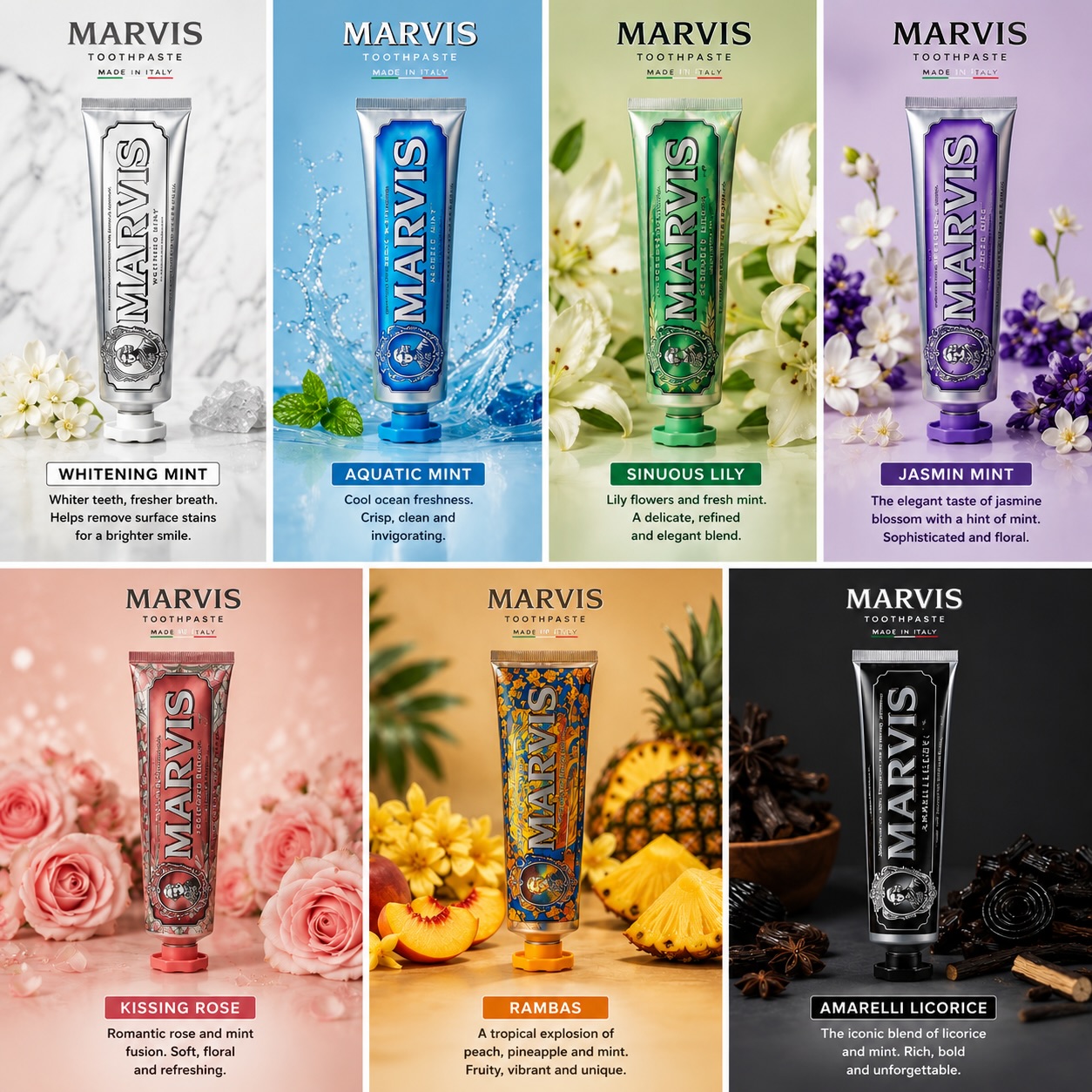 Зубная паста Marvis Whitening  – обзор и цена Teeth Whitening Marvis Toothpaste