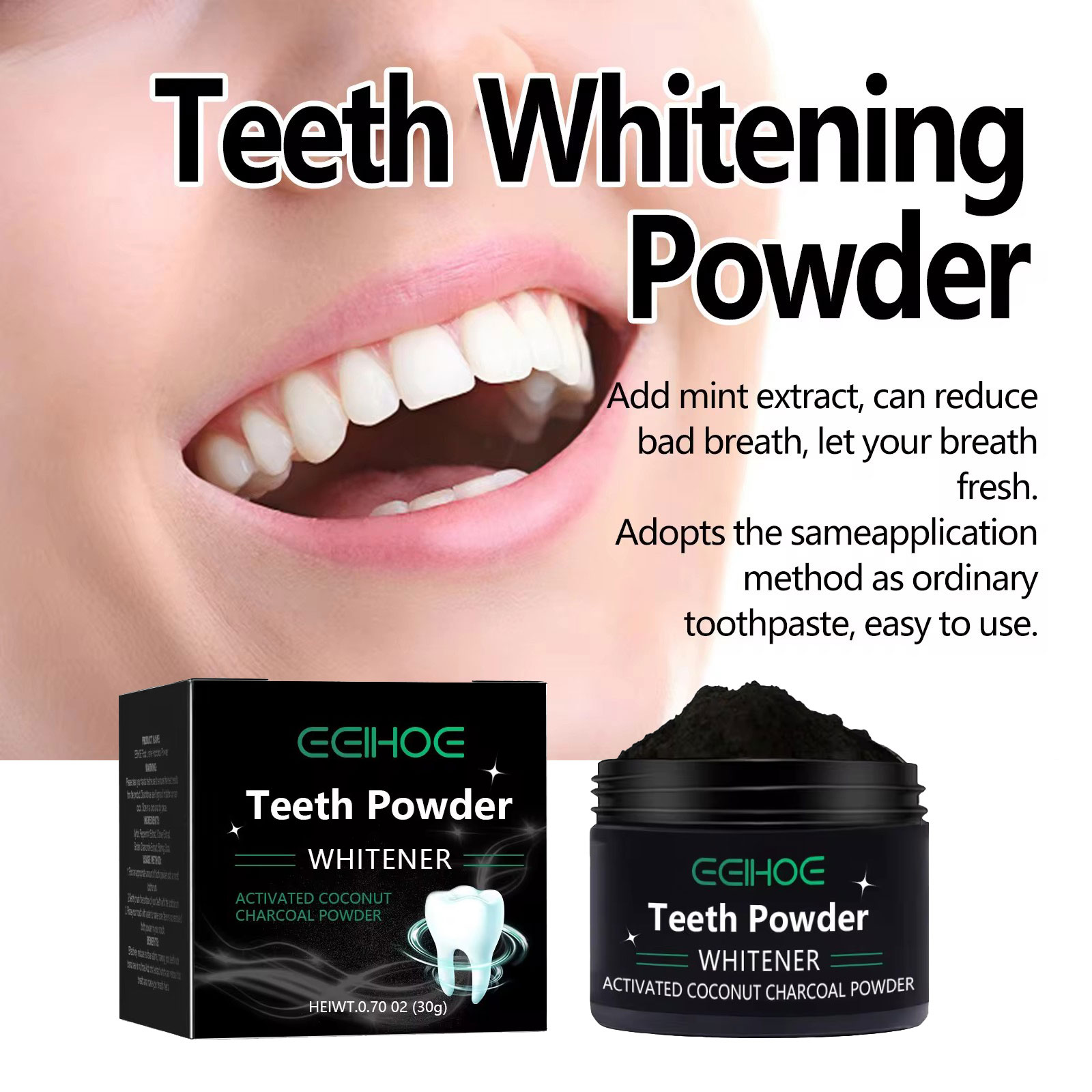 Угольный порошок EELHOE для от – обзор и цена Whitening Powder Activated