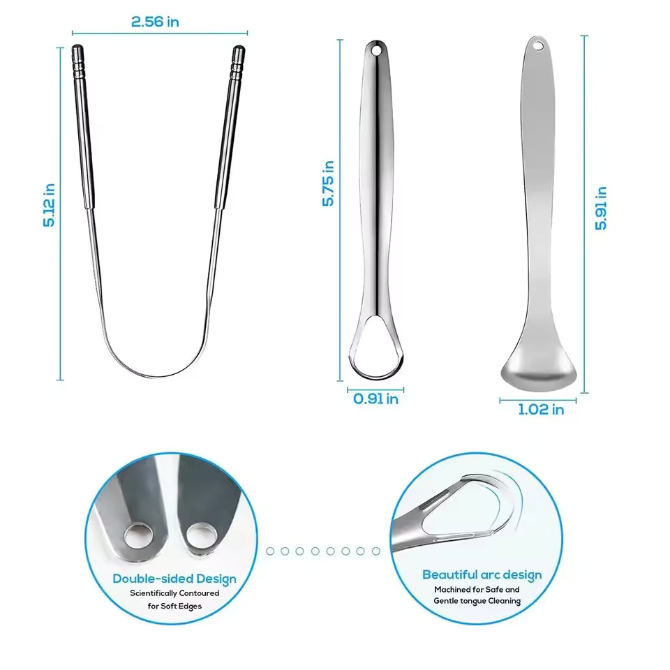 1 шт./2 шт./3 шт./4 шт. Металл – обзор и цена Tongue Scraper Metal
